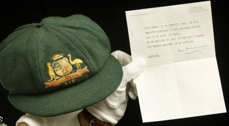 Bradman’s ‘baggy green’ cap to be auctioned tomorrow in Sydney