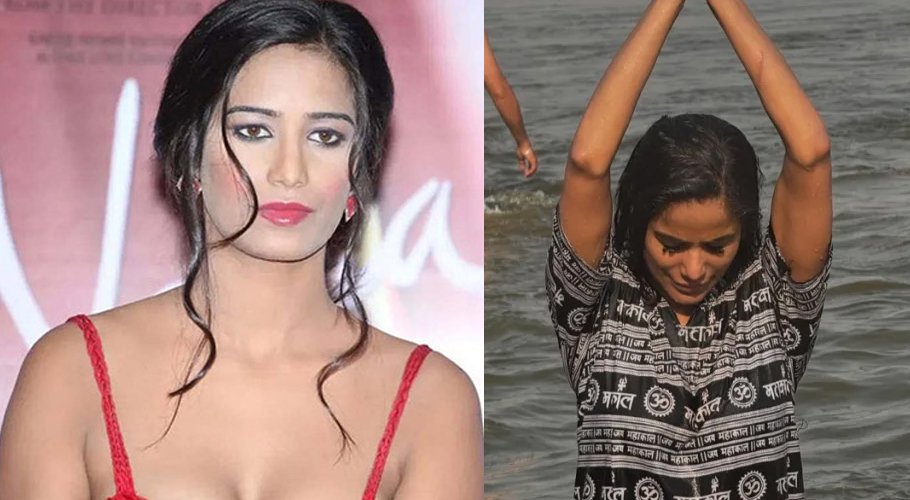 Poonam Pandey Takes Holy Dip At Maha Kumbh