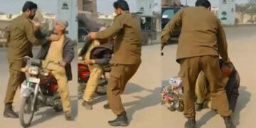 Punjab police cop assaults elderly man for crossing VIP route