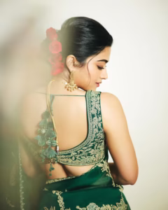 Actress Rashmika Mandanna's Glamorous Photos in Green Saree Leave Fans Spellbound 