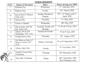 Will Feb 5 be a public holiday in Pakistan?