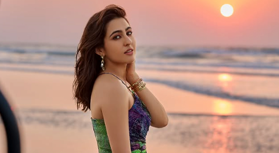 Sara Ali Khan's multi-colored crinkled maxi is perfect for beach vibe