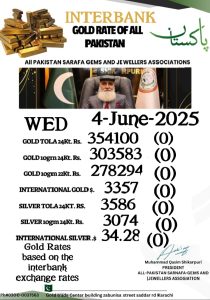 Gold prices in Pakistan today- Thursday, June 5, 2025
