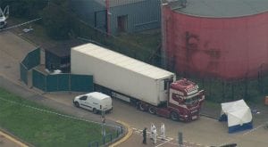 39 bodies found in a truck container near London, U.K. Police