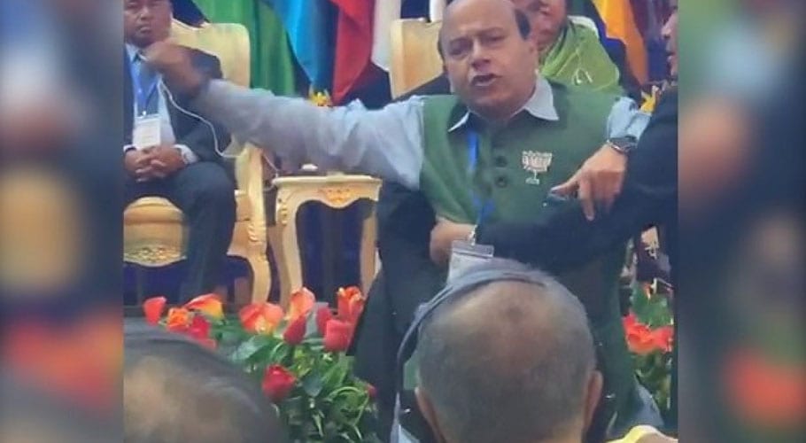 BJP leader ousted from summit for interrupting Suri over IoK speech