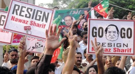 Mob stages protest against Sharif family in London