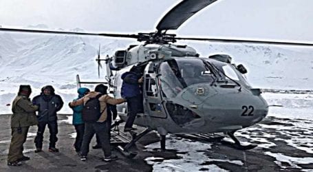 Army helicopters rescue stranded passengers at Skardu Road