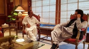 PM Imran meets PTI Leader Babar Awan