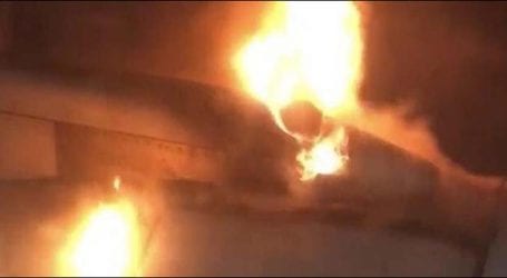 Fire erupts in a grounded aircraft at Karachi airport