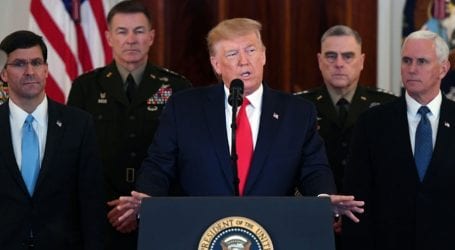 Trump says Iran appears to be standing down; no US casualties