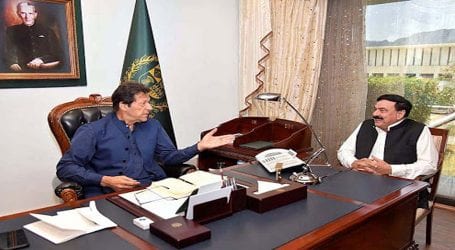 Sheikh Rasheed calls on PM Imran Khan in Islamabad