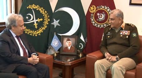 Guterres, Khalilzad discuss Afghan peace process with Gen Bajwa
