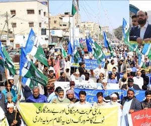 JI holds province-wide protests against price hike