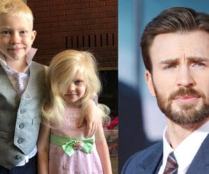 Chris Evans supports young boy who saved sister from dog attack