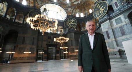 Turkish President attends first prayer in Hagia Sophia
