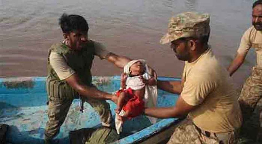 Rescue operations afoot for flood- hit victims in Dadu: ISPR