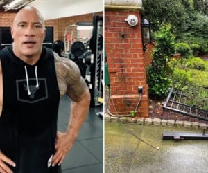 Dwayne Johnson rips off metal gate with bare hands