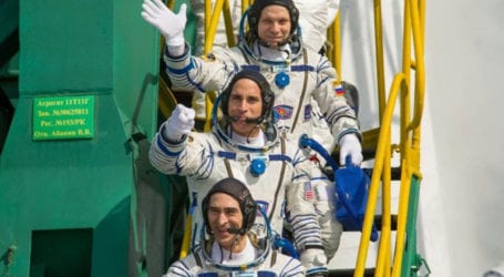 Three-man US-Russian crew returns to Earth from ISS