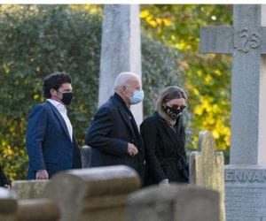 Biden starts Election Day visiting church, son’s grave