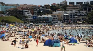 temperatures in Sydney peaked