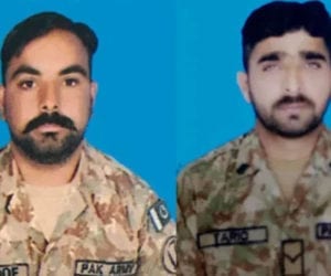 Two Pakistani soldiers martyred in Indian firing along LoC