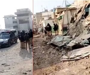Grand operation underway to remove encroachments on Mehmoodabad’s drain