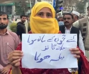 Woman protests after being harassed by lawyer in Attock
