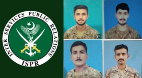Four soldiers martyred in South Waziristan terrorist attack