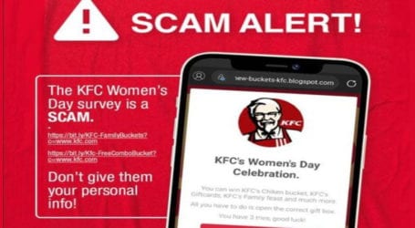 Scammers create fake KFC Women’s Day offer to steal personal data