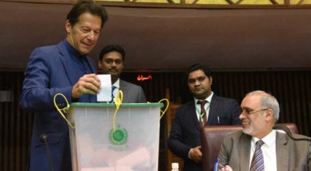 PM Imran Khan casts vote for Senate election