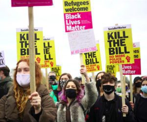 Protests in London as thousands join ‘kill the bill’ rallies across Britain