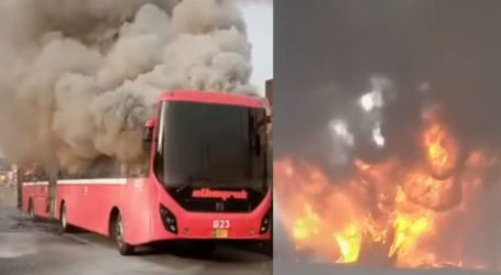 Driver jumps to save himself as metro bus catches fire