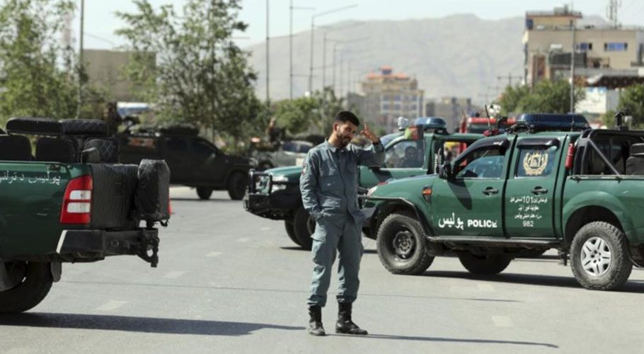 Afghan security personnel inspect the site of a bomb explosion in Afghanistan. Source: AP