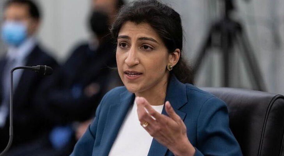 Lina M. Khan testifies on Capitol Hill. Source: Reuters