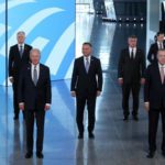 NATO Heads of the states and governments pose for a family photo during the NATO summit. Source: Reuters.