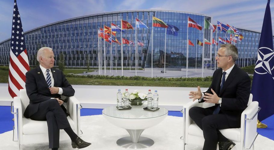 US President Joe Biden meets NATO Secretary General Jens Stoltenberg. Source: Reuters