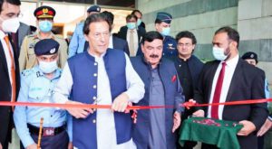 PM Imran Khan inaugurated Eagle Squad at Islamabad Safe City headquarters. Source: APP