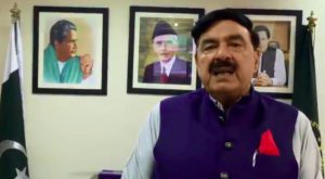 Federal Minister for Interior Sheikh Rasheed Ahmed released a video statement. Source: Screengrab/Twitter.