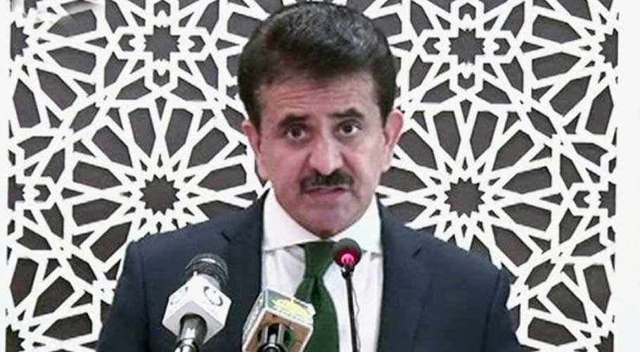 FO spokesperson Zahid Hafeez Chaudhri addresses a press conference.