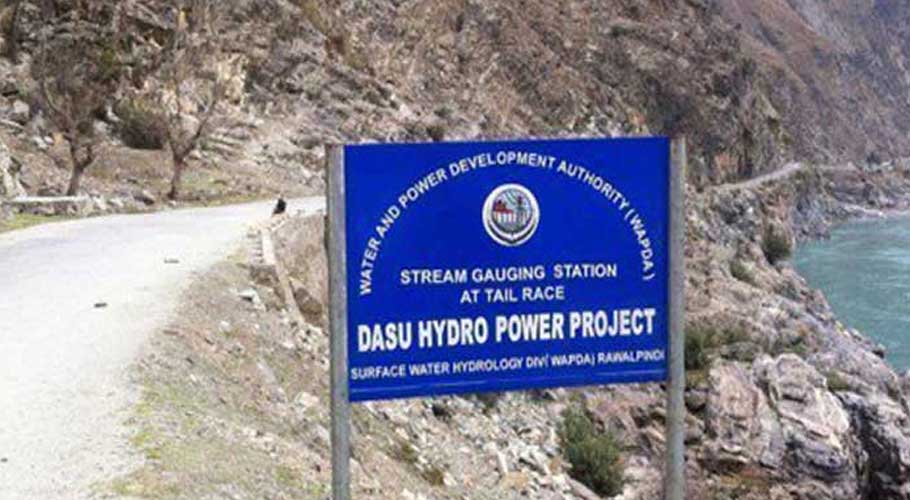 A board showing the site of Dasu Hydro Power Project.