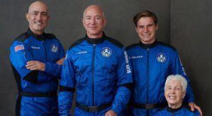 Jeff Bezos soared some 66.5 miles aboard his company Blue Origin's New Shepard launch vehicle: Source: BBC