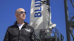 Jeff Bezos is set to join the astronaut club on the first crewed launch by Blue Origin. Source: AFP