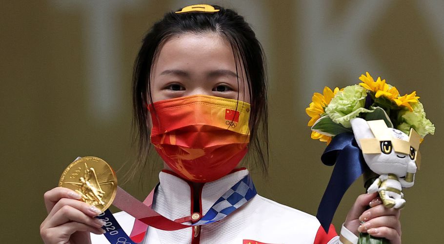 China's Yang Qian won the first gold medal of the Tokyo Olympics. Source: Reuters.