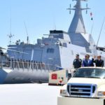 Egyptian President Abdel Fattah al-Sisi (C) and Abu Dhabi Crown Prince Sheikh Mohammed bin Zayed al-Nahyan (R) during the inauguration of the new "July 3" naval base. Source: Reuters