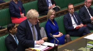 UK Prime Minister Boris Johnson addressing parliament in London. (Source: The News)