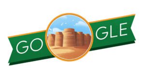 Google Doodle depicts Derawar Fort located in Cholistan Desert. Source: Google.