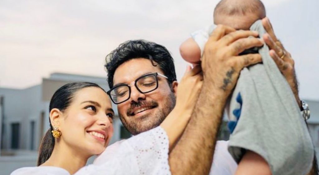 Leading couple of Pakistan showbiz industry Iqra Aziz and Yasir Hussain have made aqeeqah of their son whose pictures have gone viral on social media. (INSTAGRAM)