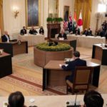 Japan PM Suga Yoshihide meet at the White House on Sept 24, 2021.PHOTO: AFP