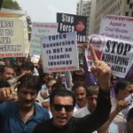 Demonstrations took place in Pakistan and abroad against several cases of forced conversions. (Photo: New York Times)