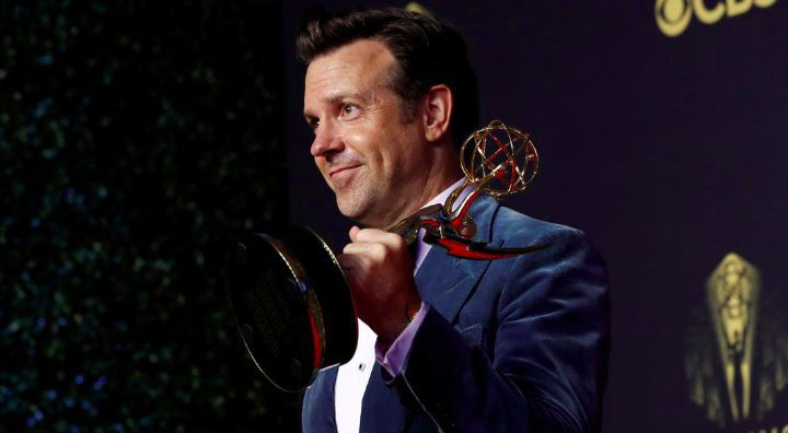 Jason Sudeikis, the star and co-creator of “Ted Lasso,” was named best comedy actor. Source: Reuters